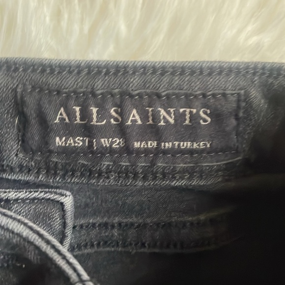 ALLSAINTS Mast Skinny Jeans in Jet Black - Picture 4 of 10